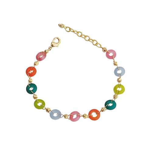 Bracelet with Multicoloured Disc Shaped Beads