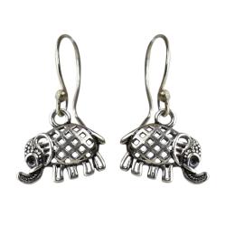 Earrings, silver colour, Elephant