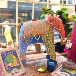 Elephant Patchwork Embroidered Multicoloured 50x25x50cm