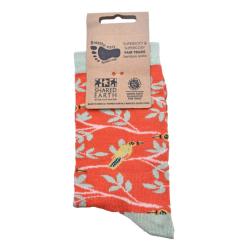 Bamboo Socks Birds Shoe Size UK 3-7 Womens Fair Trade Eco