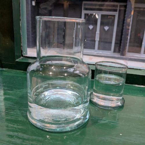 Carafe with lid recycled glass, 15.5cm height