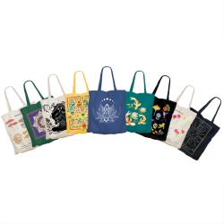 48 Tote Bags Recycled Cotton Assorted Designs