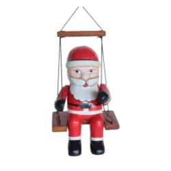 Hanging with Spring Albesia Wood Santa
