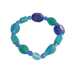 Bracelet Glass Beads Blue / Turquoise