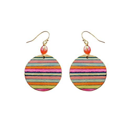 Earrings Circle of Stripes Multicoloured 3 x 5cm