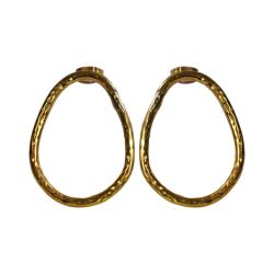 Earrings, Brass irregular oval hoop 3 (L) x 2 (W) cm