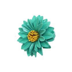 Ring Leather Green Flower