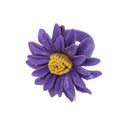Ring Leather Purple Flower