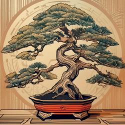 Greetings card "Bonsai" 16x16cm