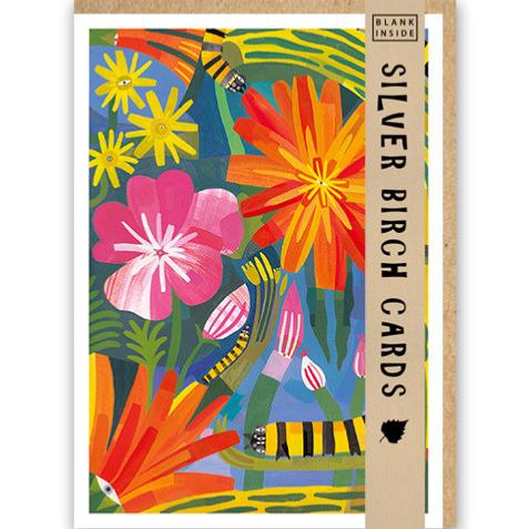 Greetings Card, Cinnabar Moth Caterpillars, 12.5x18cm