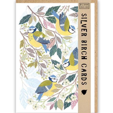 Greetings Card, Blue Tits, 12.5x18cm