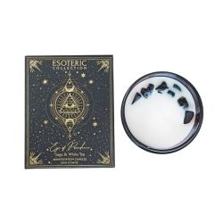 Candle with Gemstone Esoteric Eye of Providence, Sage and White Tea 200g