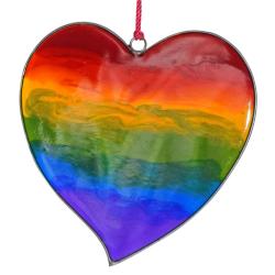 Suncatcher Rainbow Heart, 8.5 x 7.5cm