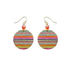 Earrings Circle of Stripes Multicoloured 3 x 5cm