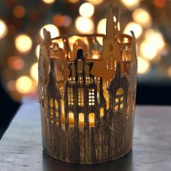 T-lite Holder Metal Die Cut, Holy City 15cm height