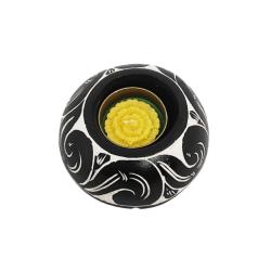 T-lite Holder Terracotta Curved Black White
