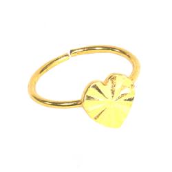 Ring Adjustable Gold Colour, Heart