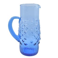 Jug Recycled Glass Blue Tinted, 23cm height