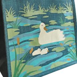 Jute shopping bag, Ducks 30x30cm