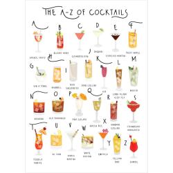 Greetings card "A-Z of Cocktails" 12x17cm