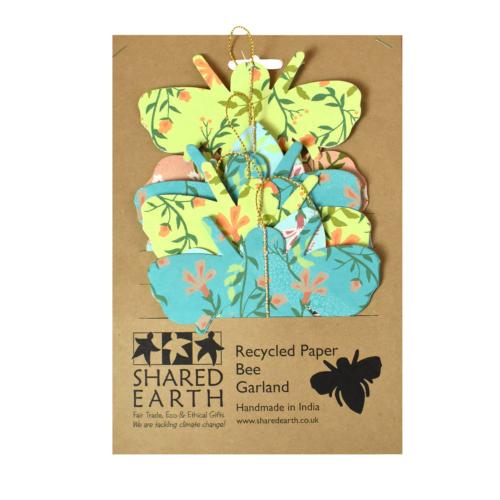 Garland Handmade Paper Bees Floral Design