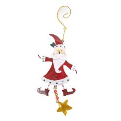 Hanging Decoration, Santa Metal 10x25cm