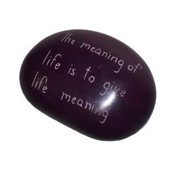 Paperweight, Palewa stone - The meaning of life is to give life meaning