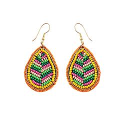 Earrings Small Beads Teardrop Multicoloured 3 x 6cm 