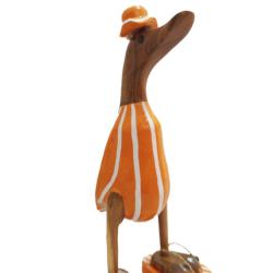 Duck Beach Striped Swimsuit Orange Bamboo Root 25cm