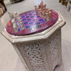 Kisii stone chess set, round board 30cm