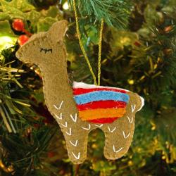 Hanging decoration, felt llama