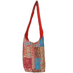 Shoulder Bag Patchwork Kantha Stitch, assorted colours 33.5 x 33cm