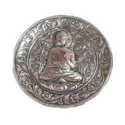 Incense Plate Aluminium Buddha 12.5cm