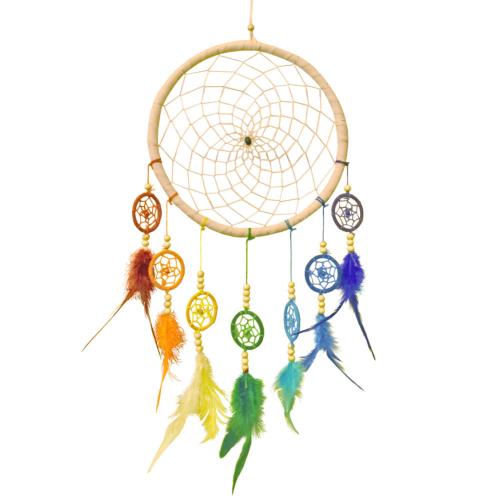 Dreamcatcher  with 7 small ones in Chakra Colours 22cm diameter