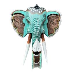 Mask Albesia Wood Elephant with Tusks 40cm