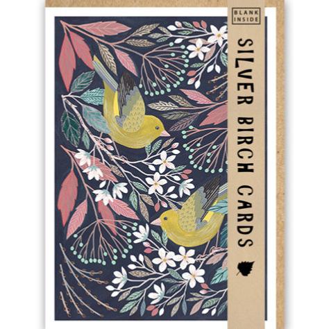 Greetings Card, Greenfinches, 12.5x18cm