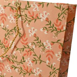 Gift Wrap Handmade Paper Floral Design on Pink 38 x 28 x 10cm