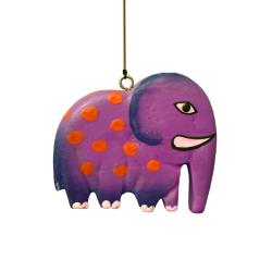 Chime Hanging With Elephant, Metal and Albesia Wood