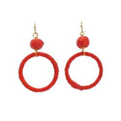 Earrings Recycled Ball and Circle 5x2.7cm