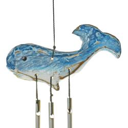 Chime Hanging With Whale, Metal and Albesia Wood