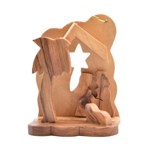 Christmas decoration small, Nativity scene, olive wood, 5 x 4 x 6.5cm