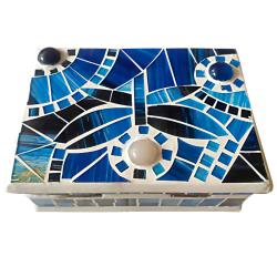 Jewellery box mosaic blue