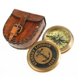 Compass in leather case