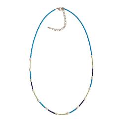 Necklace Blue Beads with Larger White Beads