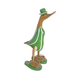 Duck Beach Striped Swimsuit Green Bamboo Root 25cm