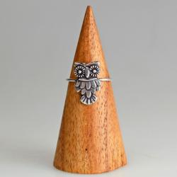 Ring, silver colour, Owl