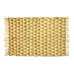 Chindi rag rug recycled cotton olive 60x90cm