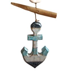 Wooden decorative hanging, fish boat anchor 110cm