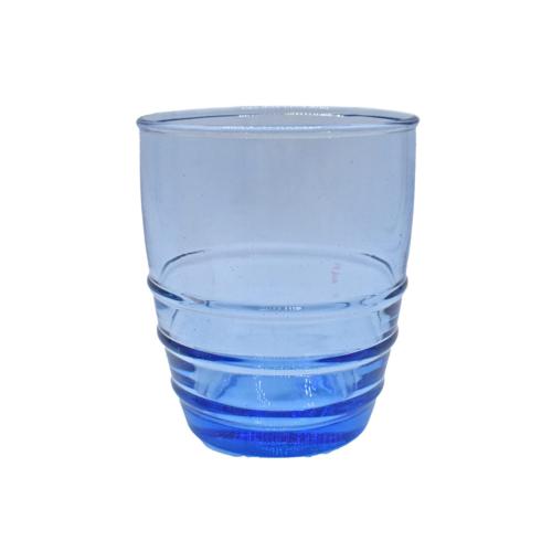 Single Tumbler Recycled Glass Blue Tinted, 10cm height