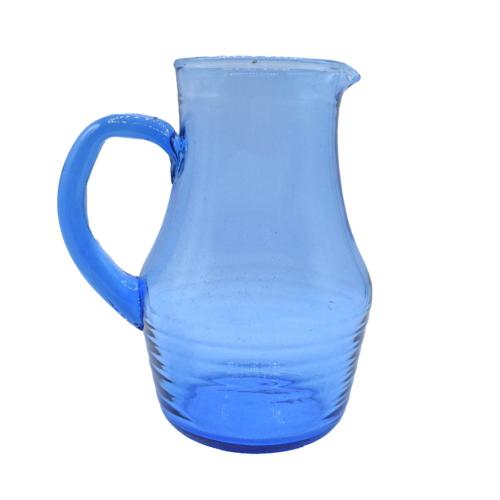 Jug Recycled Glass Blue Tinted, 21cm height